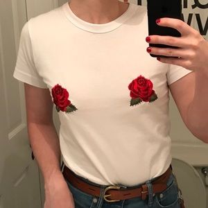 Rose Embroidered T-Shirt